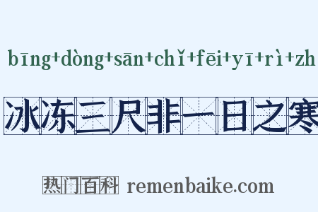 冰冻三尺非一日之寒是什么意思的图片
